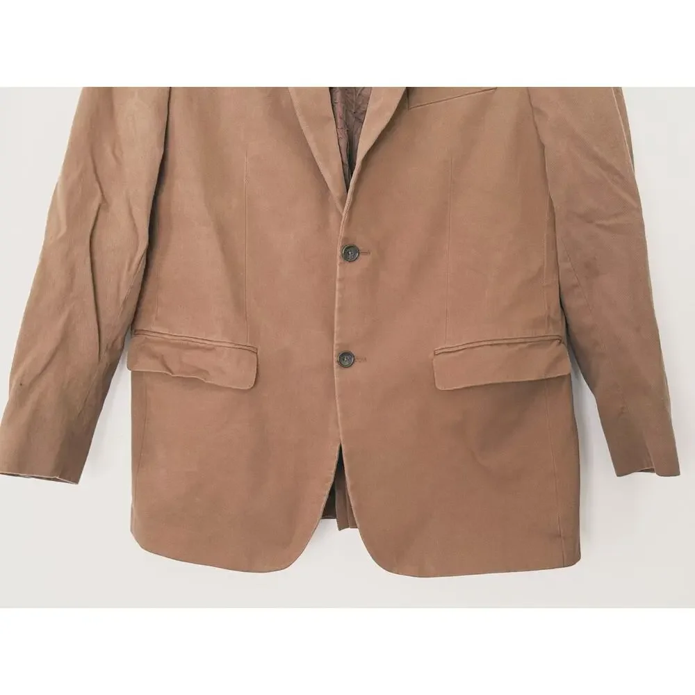 Banana Republic Mens Cotton Blazer Sports Coat Size 44 Tan Business Prep Classic